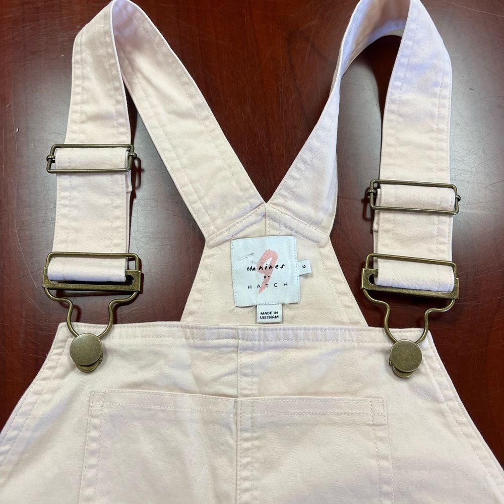 Hatch The Nines Light Pink Maternity Overalls sz 6 EUC